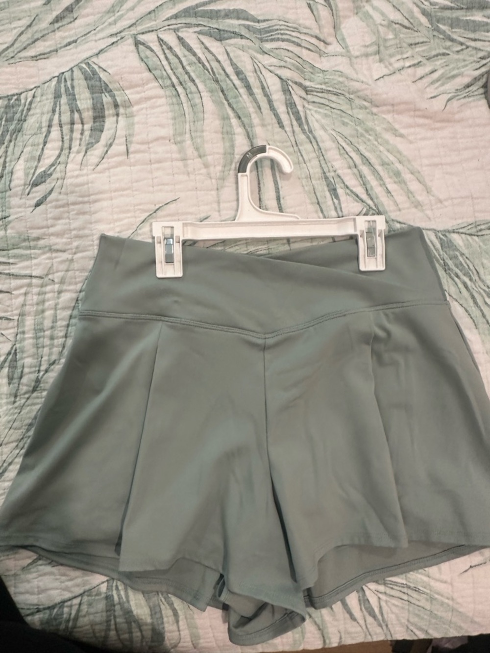 Women’s High-Waist Sage Green Athletic Shorts